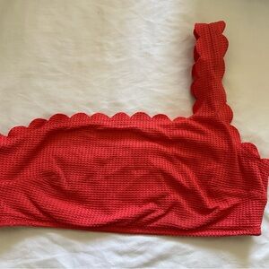 Aerie Waffle Scalloped One Shoulder Bikini Top